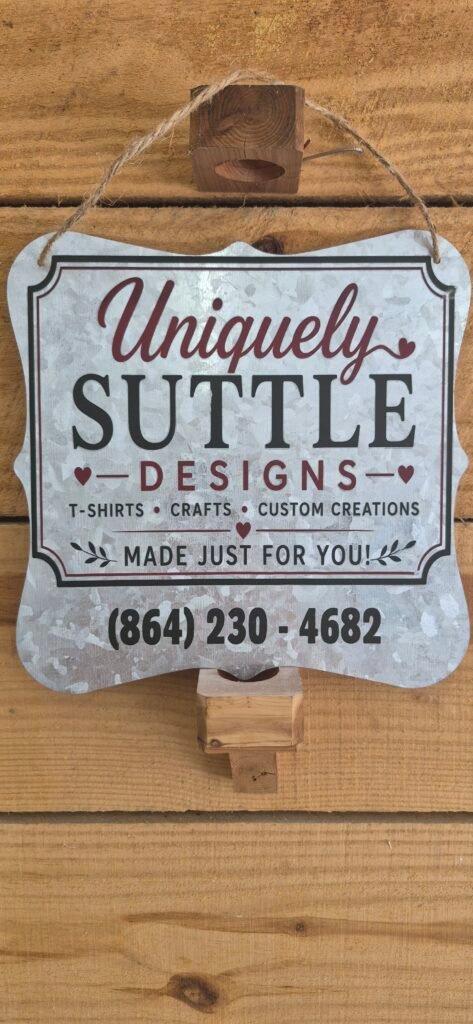 Example of Sign using our logo to show what we can make on metal.